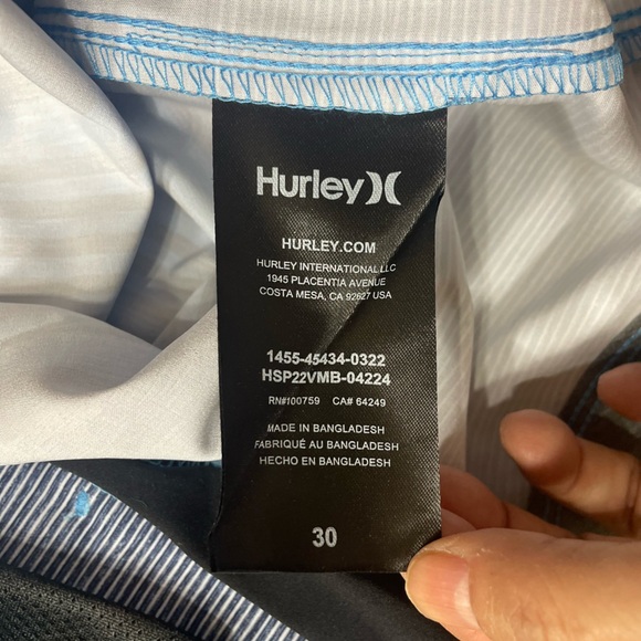 NWT Hurley Men's Ombre Striped Blue Board Shorts - Picture 9 of 12